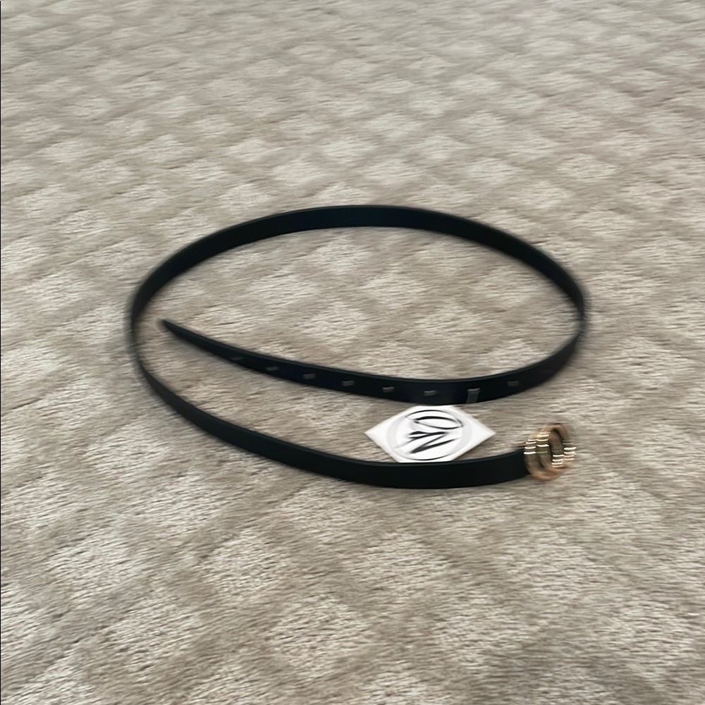 Elegant Black Belt with Gold Buckle